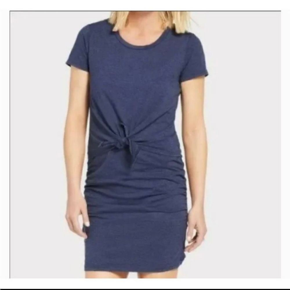 Sundry Ruched Dress With Front Tie